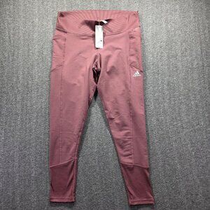Adidas Pants Womens XL Quiet Crimson COLD.RDY Golf Leggings Pockets HG4507